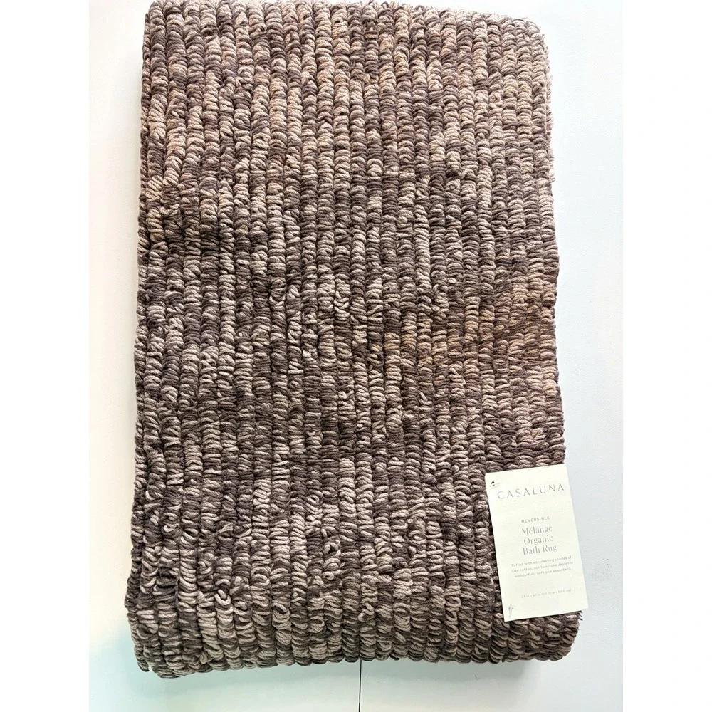 Casaluna Organic Mélange Reversible Bath Rug Brown - 24
